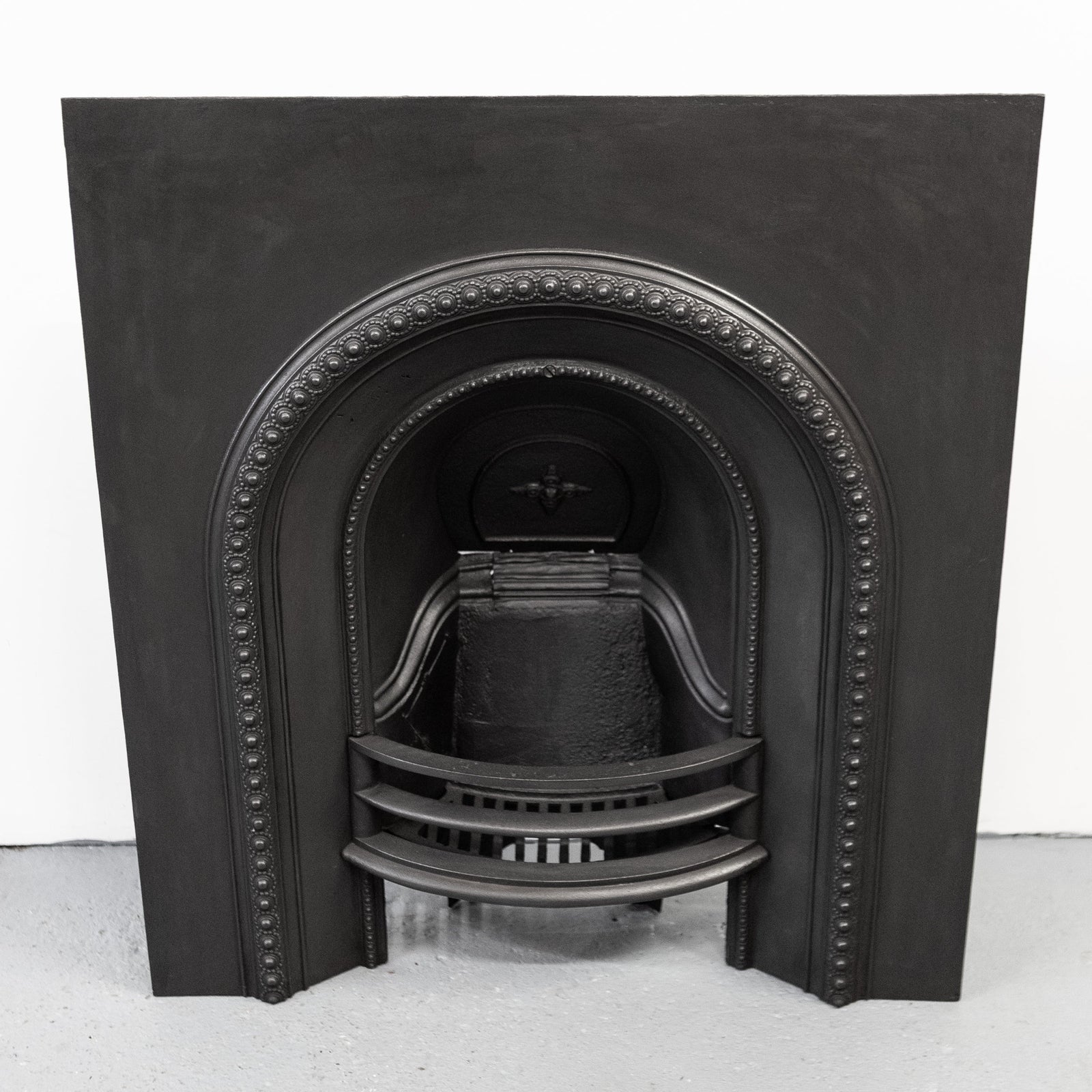 Antique Victorian Cast Iron Arched Fireplace Insert
