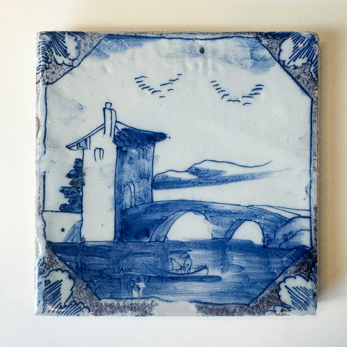 Antique 18th Century Dutch Delft Tiles | 2 Remaining | The Architectural Forum