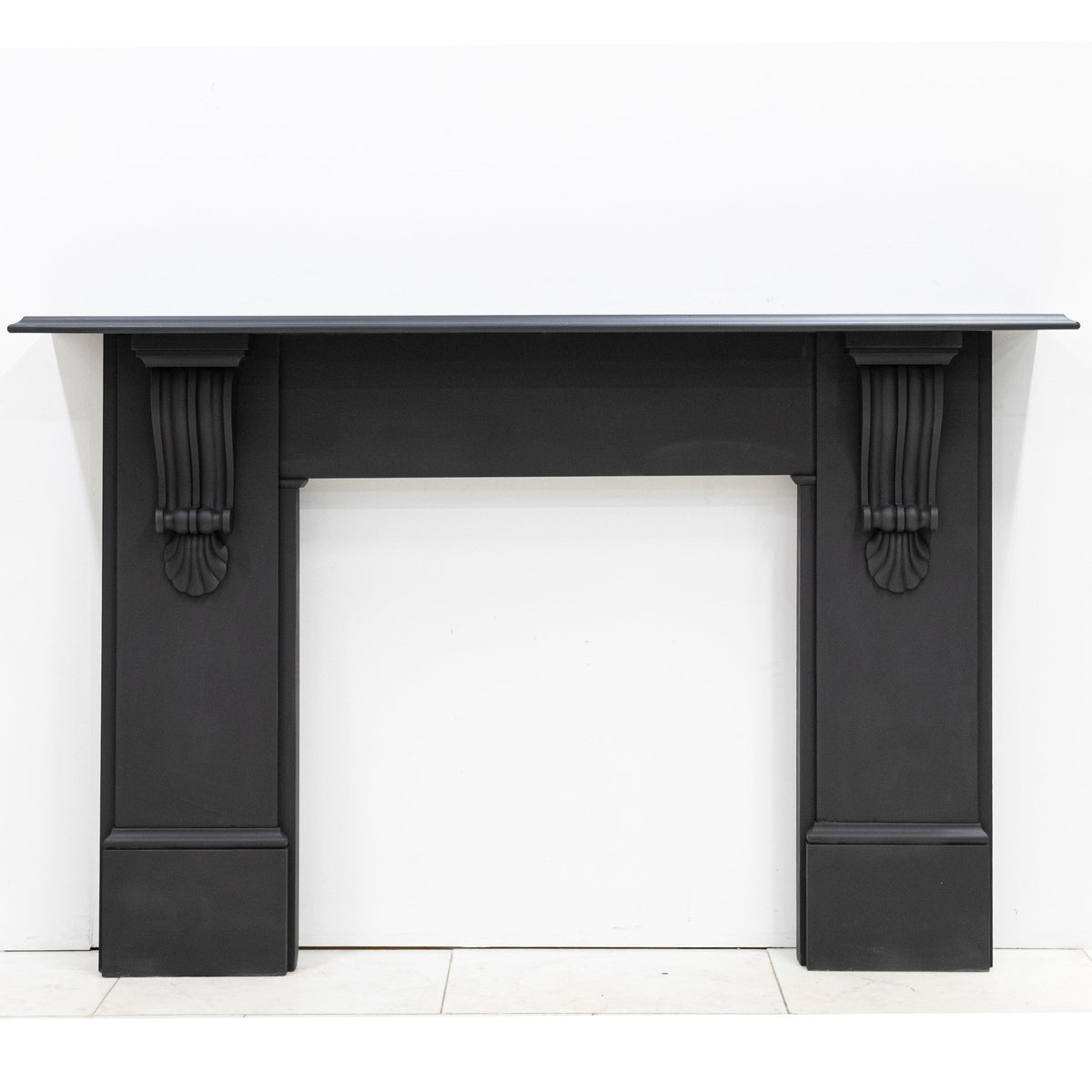 Monumental Antique Victorian Slate Fireplace Surround With Corbels | The Architectural Forum