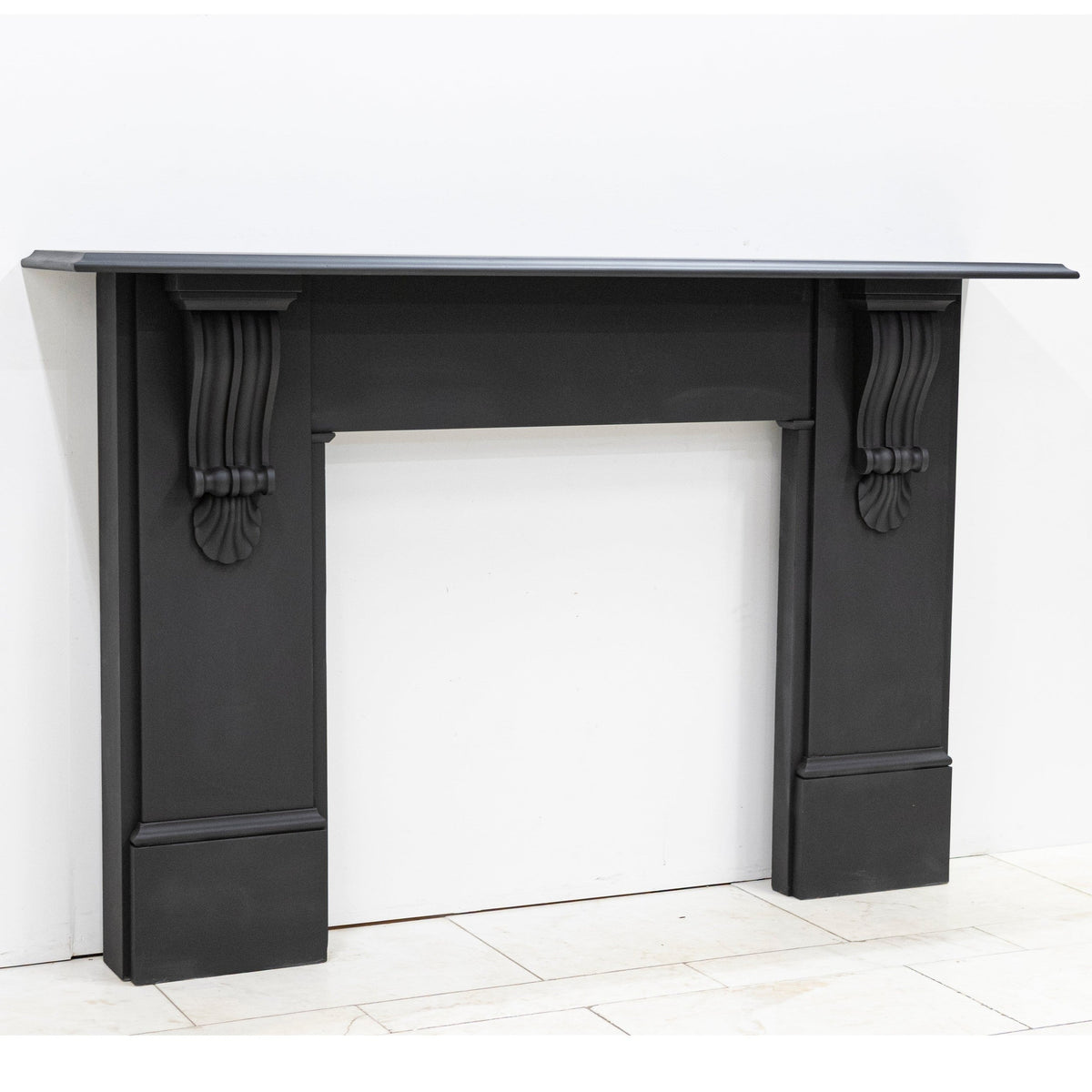 Monumental Antique Victorian Slate Fireplace Surround With Corbels | The Architectural Forum