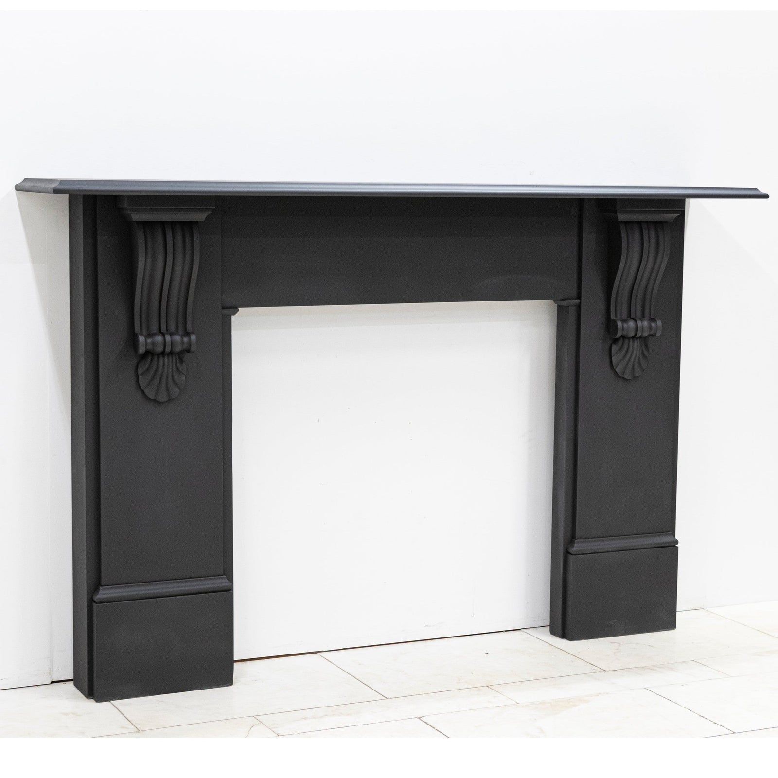 Monumental Antique Victorian Slate Fireplace Surround With Corbels | The Architectural Forum