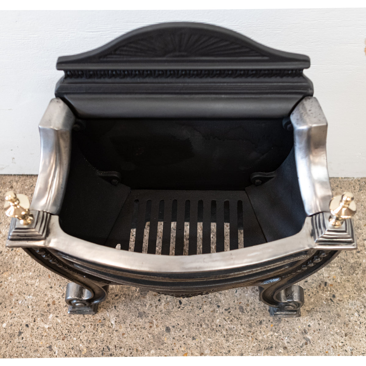 Victorian Style Cast Iron Fire Basket with Finials | The Architectural Forum