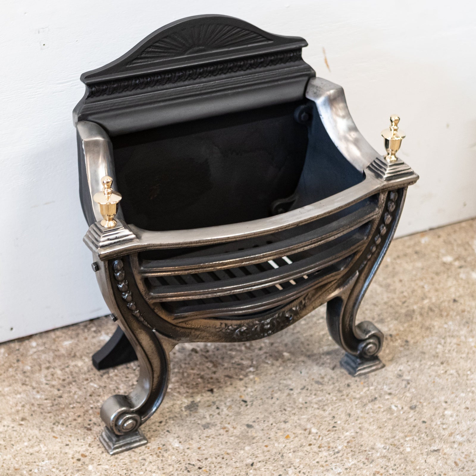 Victorian Style Cast Iron Fire Basket with Finials | The Architectural Forum