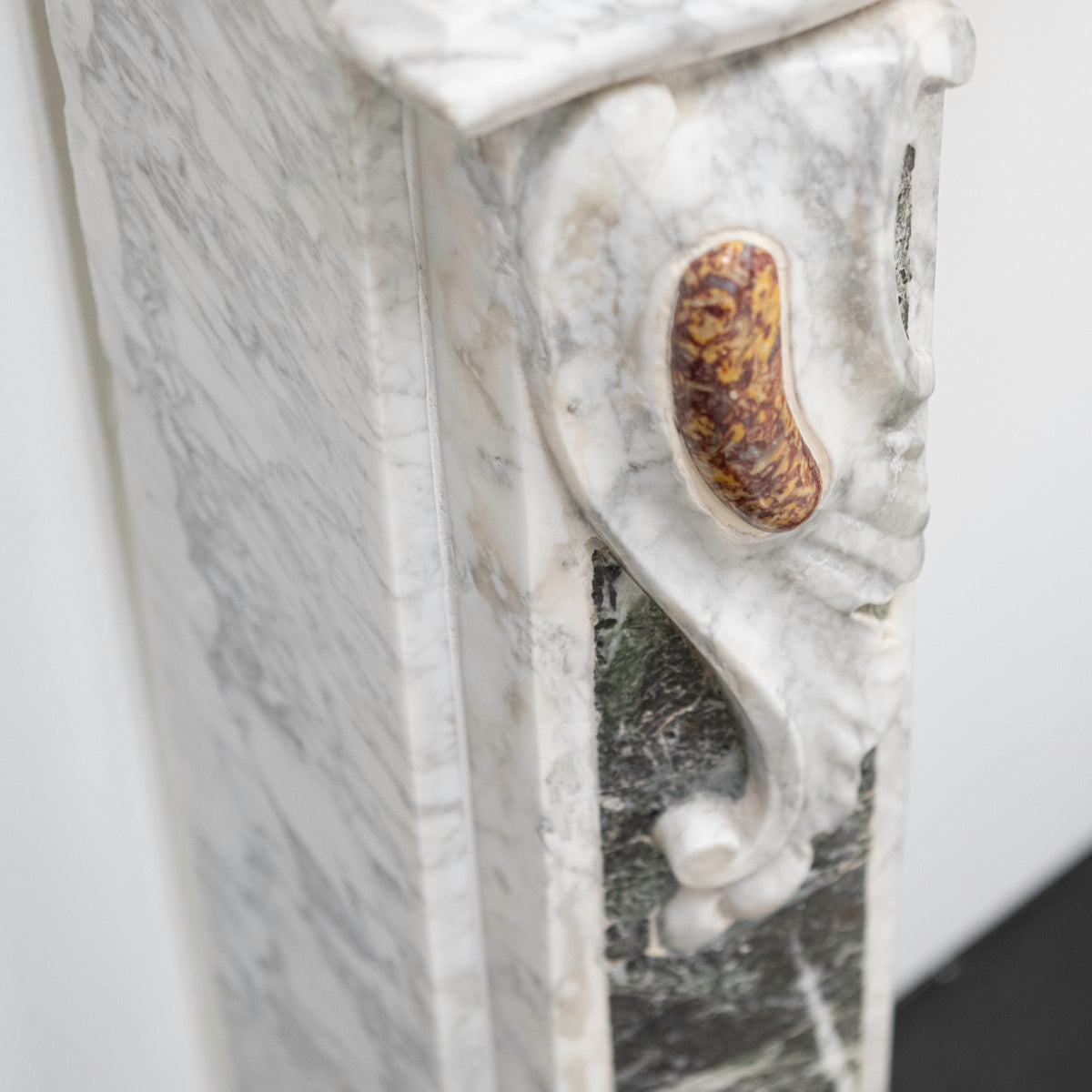 18th Century French Provençal Carrara Brocatelle &amp; Verde Marble Chimneypiece | The Architectural Forum