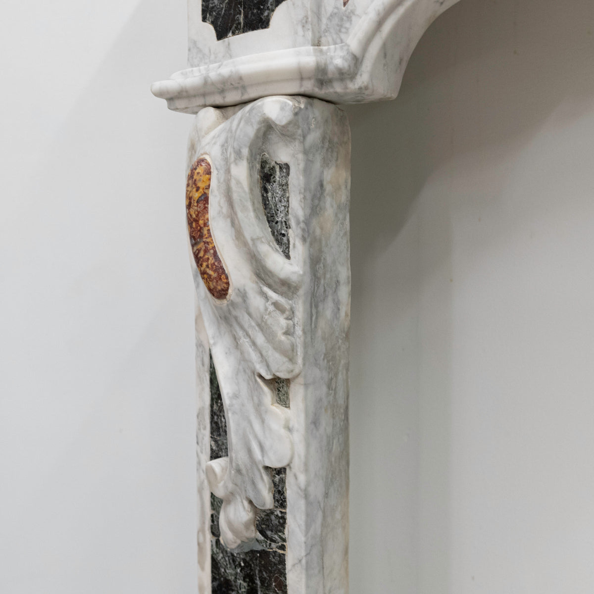 18th Century French Provençal Carrara Brocatelle &amp; Verde Marble Chimneypiece | The Architectural Forum