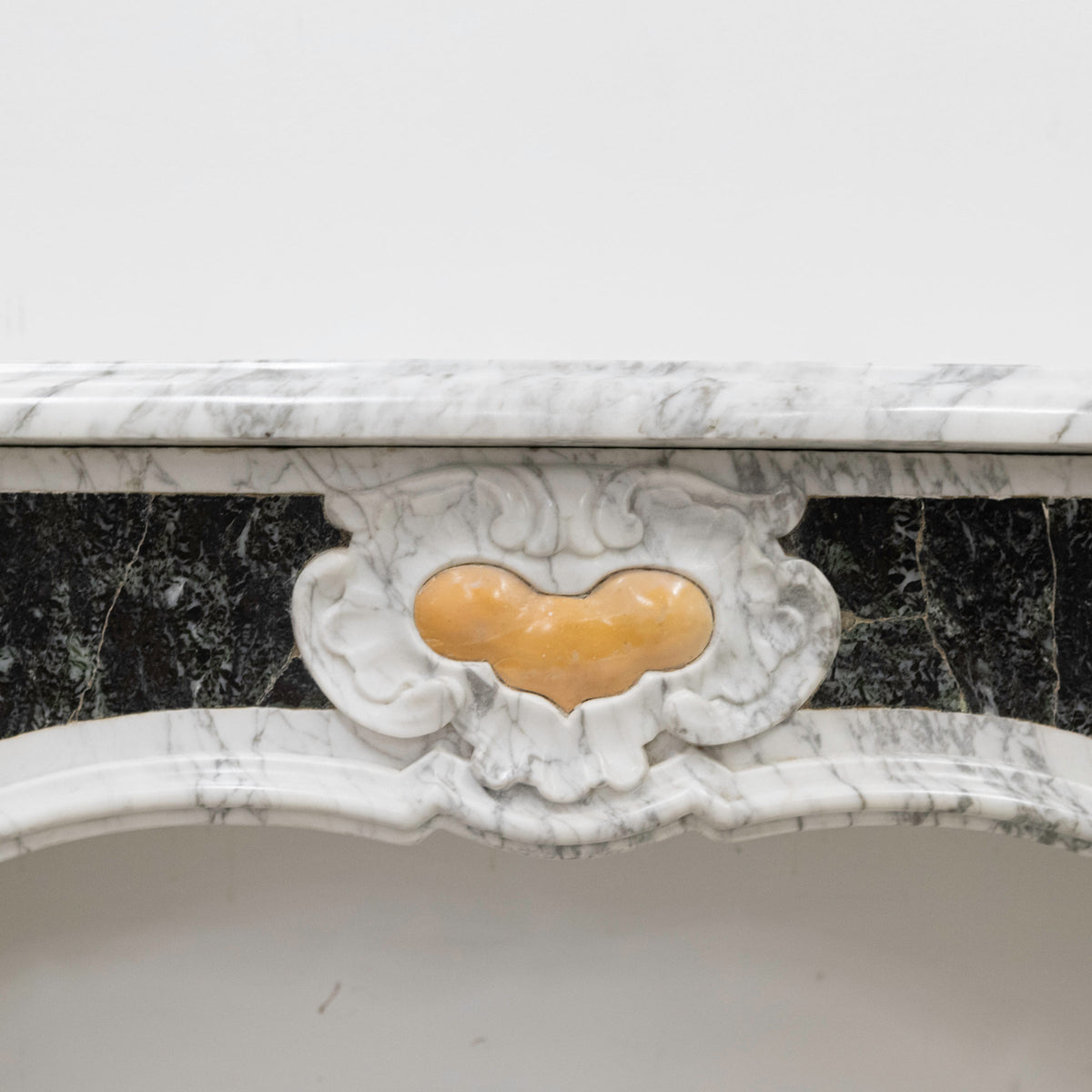 18th Century French Provençal Carrara Brocatelle &amp; Verde Marble Chimneypiece | The Architectural Forum