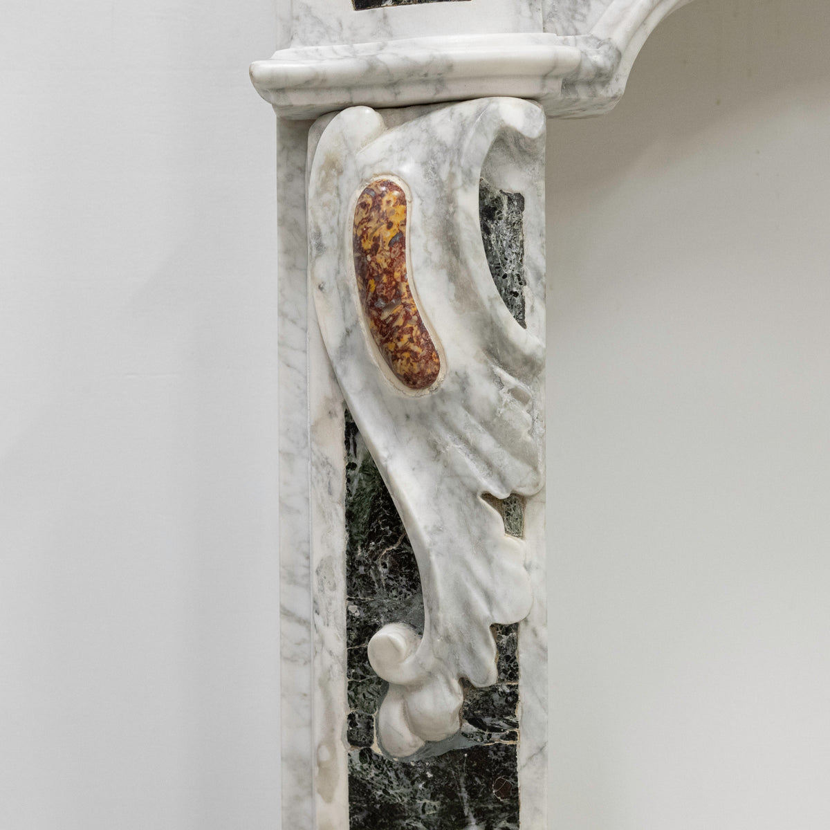 18th Century French Provençal Carrara Brocatelle &amp; Verde Marble Chimneypiece | The Architectural Forum