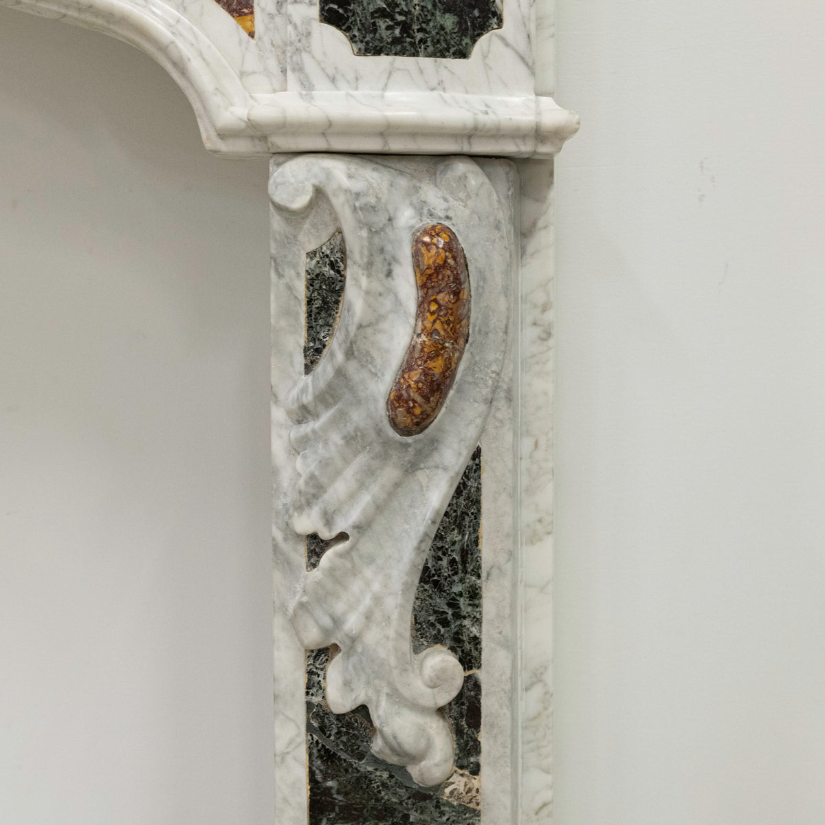 18th Century French Provençal Carrara Brocatelle &amp; Verde Marble Chimneypiece | The Architectural Forum