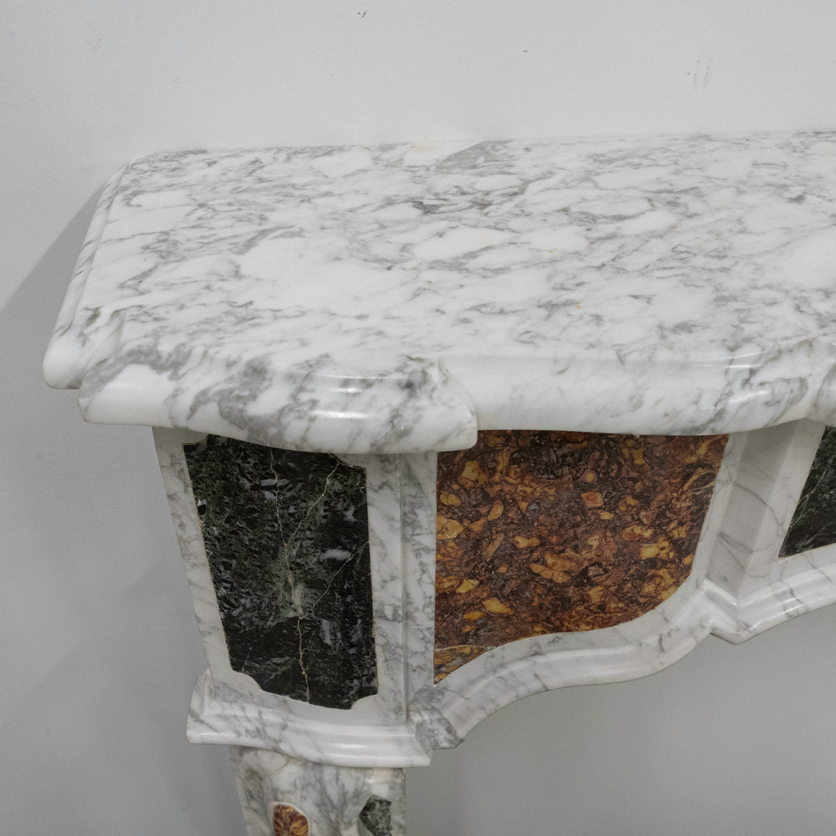 18th Century French Provençal Carrara Brocatelle &amp; Verde Marble Chimneypiece | The Architectural Forum