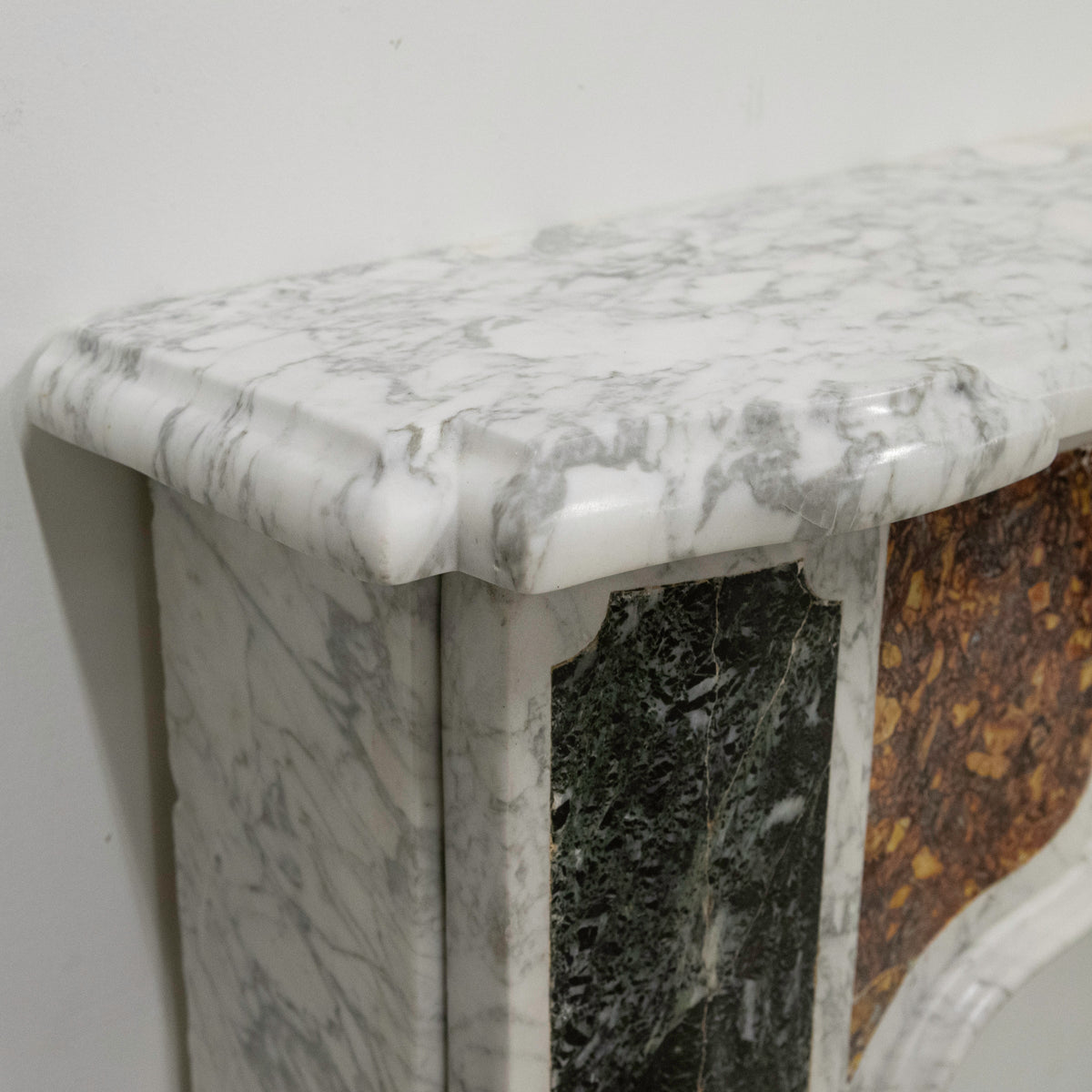 18th Century French Provençal Carrara Brocatelle &amp; Verde Marble Chimneypiece | The Architectural Forum