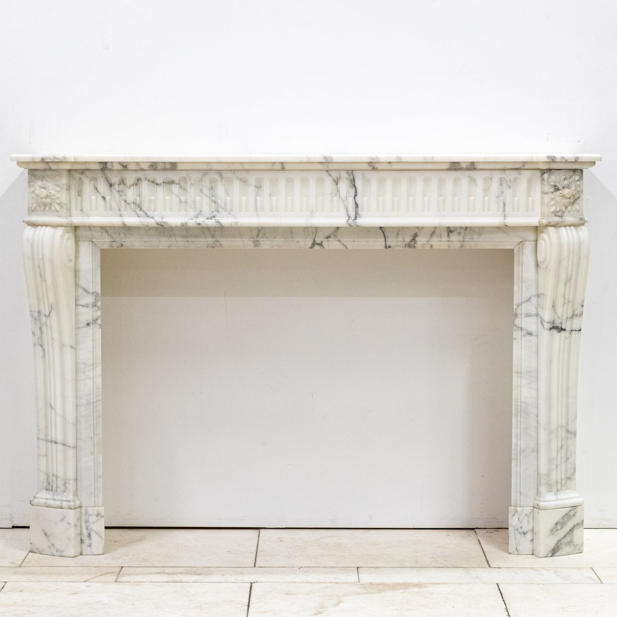 Antique 19th Century Arabescato Marble Louis XVI Style Fireplace Surround | The Architectural Forum