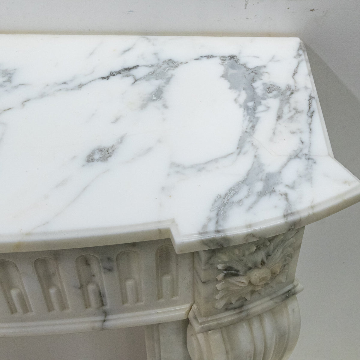 Antique 19th Century Arabescato Marble Louis XVI Style Fireplace Surround | The Architectural Forum
