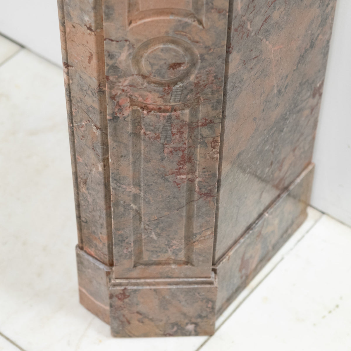Antique French Style Pompadour Rouge Breche Marble Fireplace | The Architectural Forum