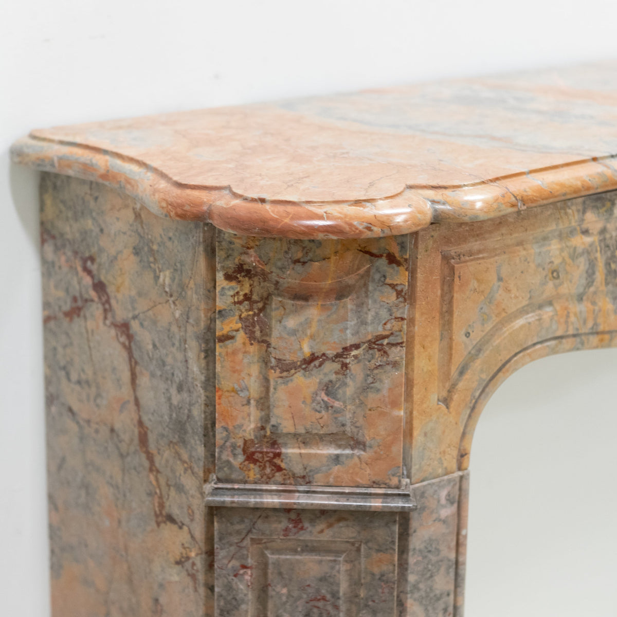 Antique French Style Pompadour Rouge Breche Marble Fireplace | The Architectural Forum