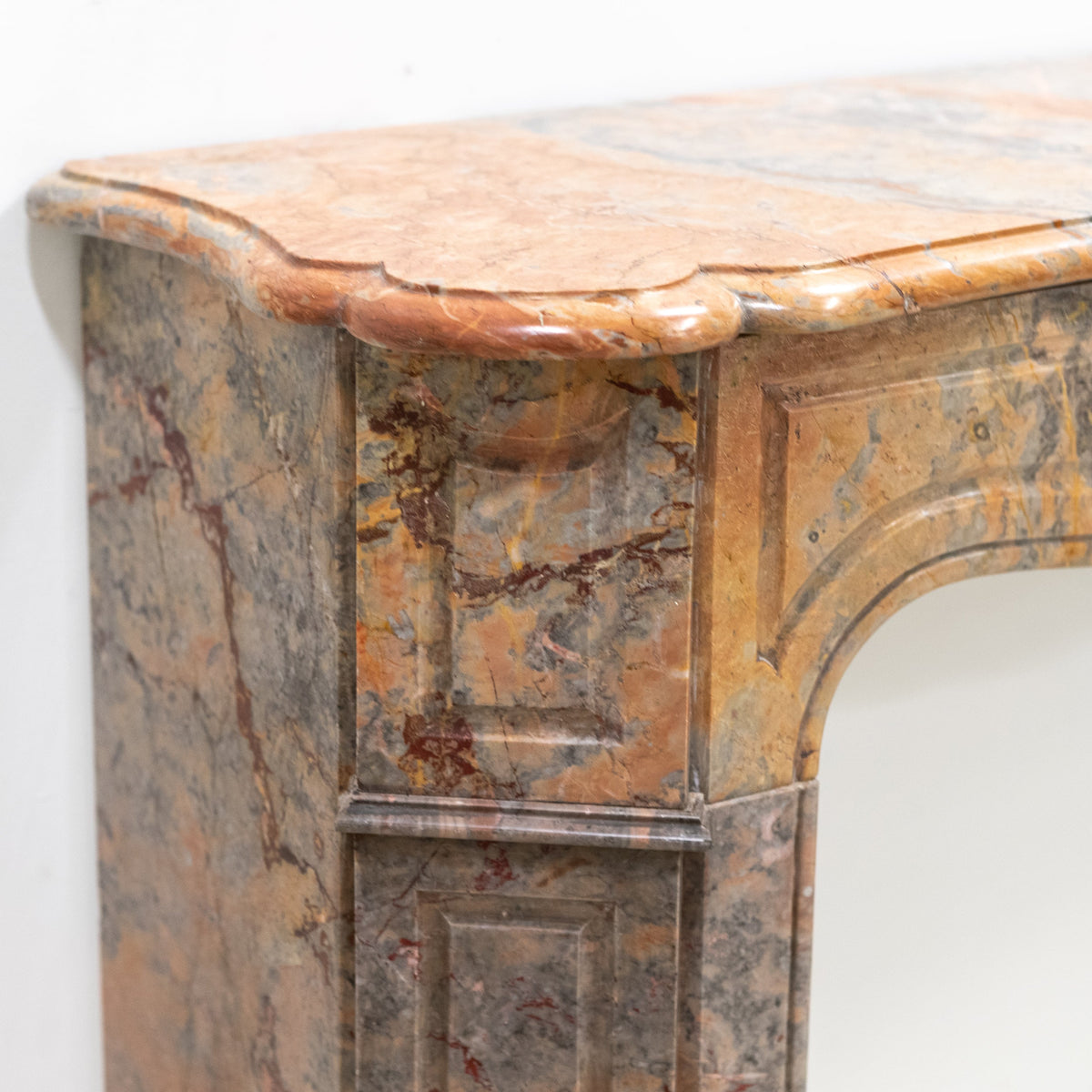 Antique French Style Pompadour Rouge Breche Marble Fireplace | The Architectural Forum