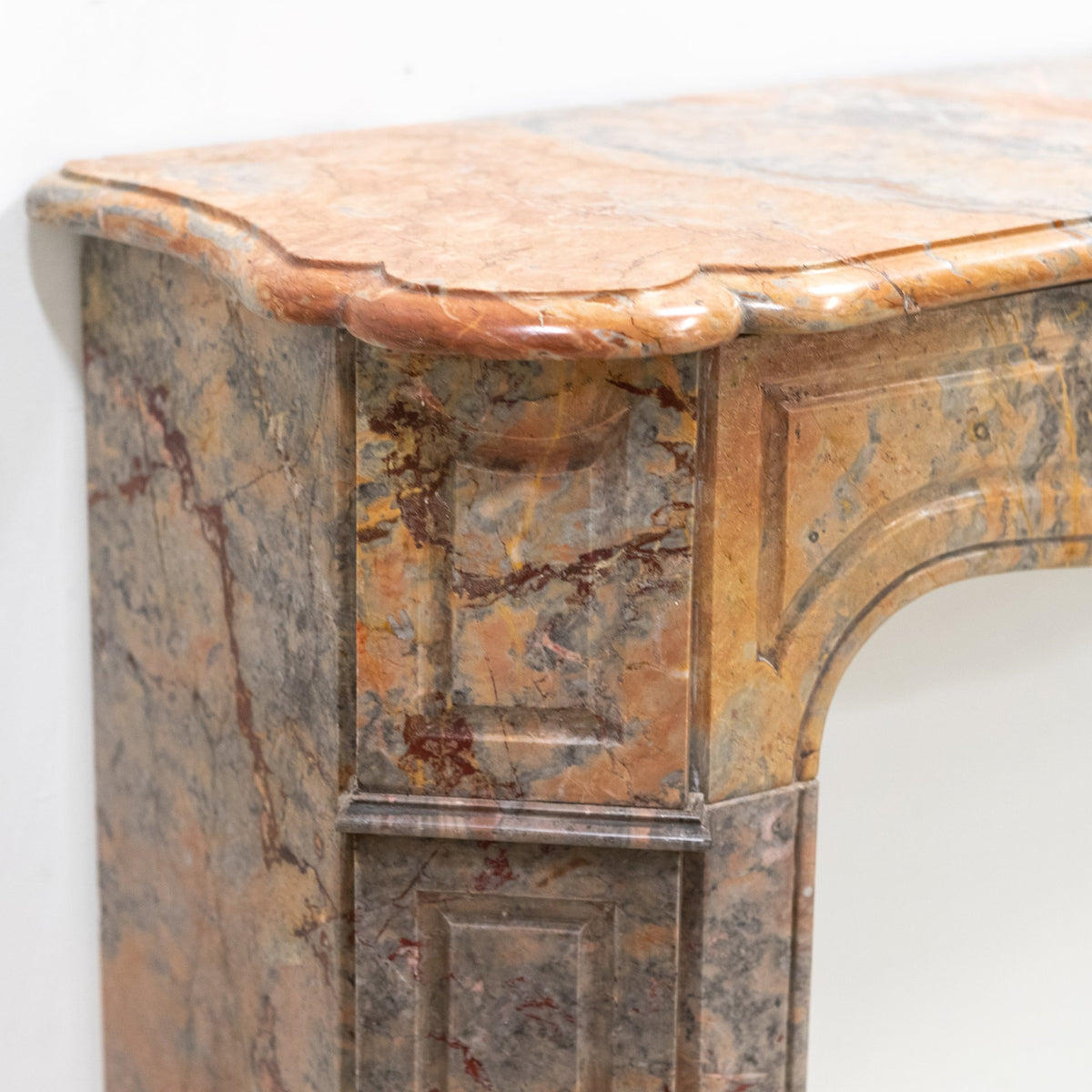 Antique French Style Pompadour Rouge Breche Marble Fireplace | The Architectural Forum