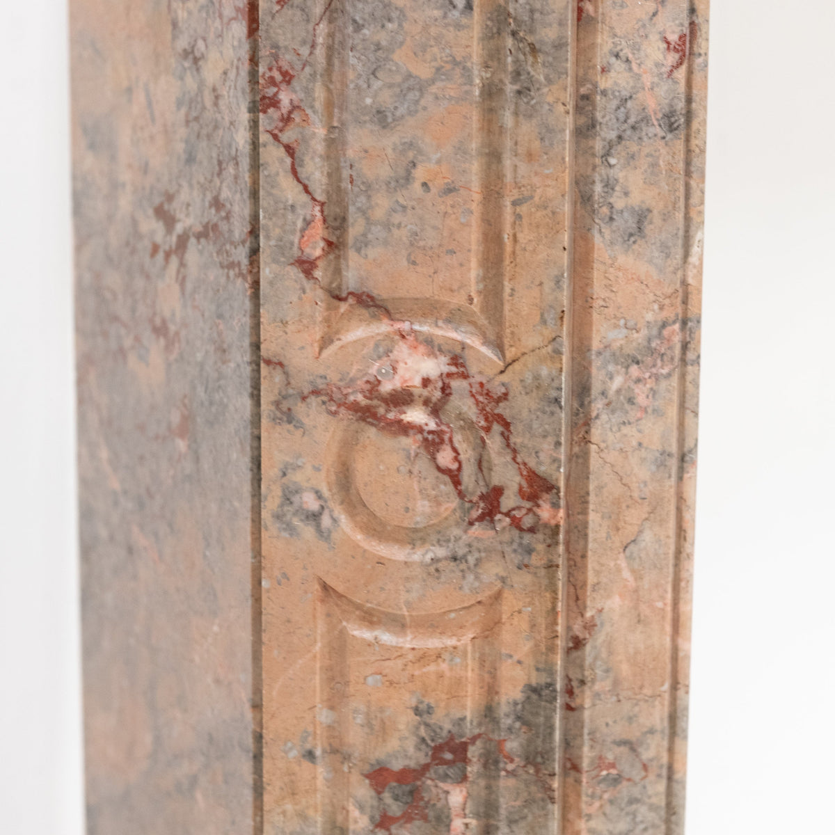 Antique French Style Pompadour Rouge Breche Marble Fireplace | The Architectural Forum