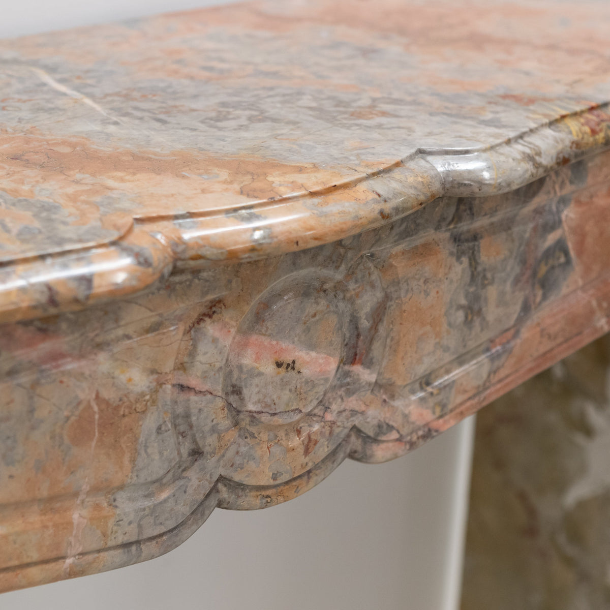 Antique French Style Pompadour Rouge Breche Marble Fireplace | The Architectural Forum