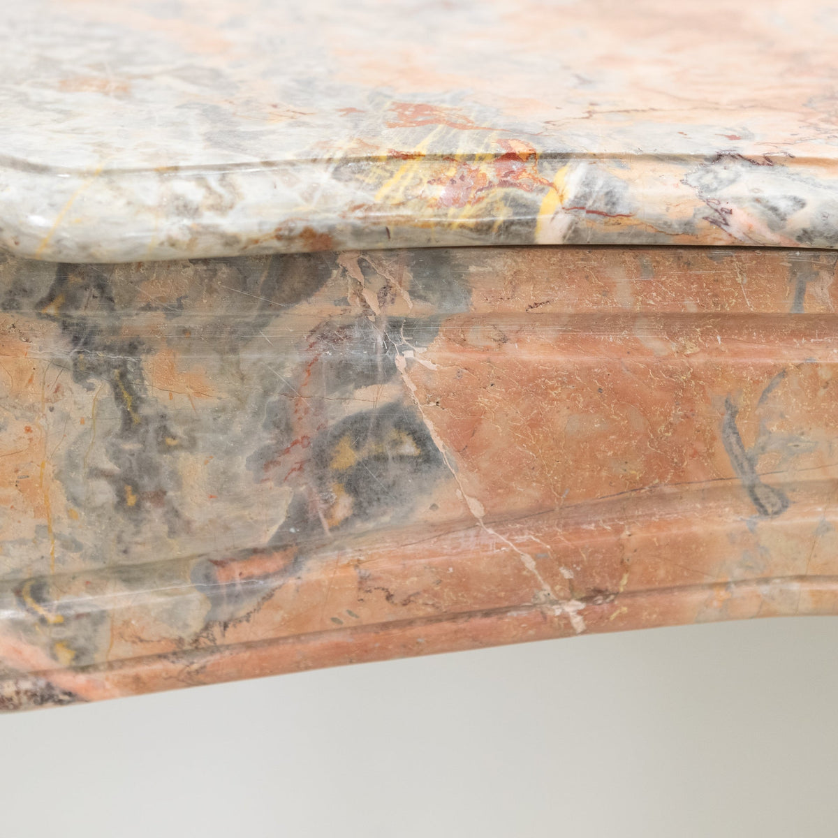 Antique French Style Pompadour Rouge Breche Marble Fireplace | The Architectural Forum