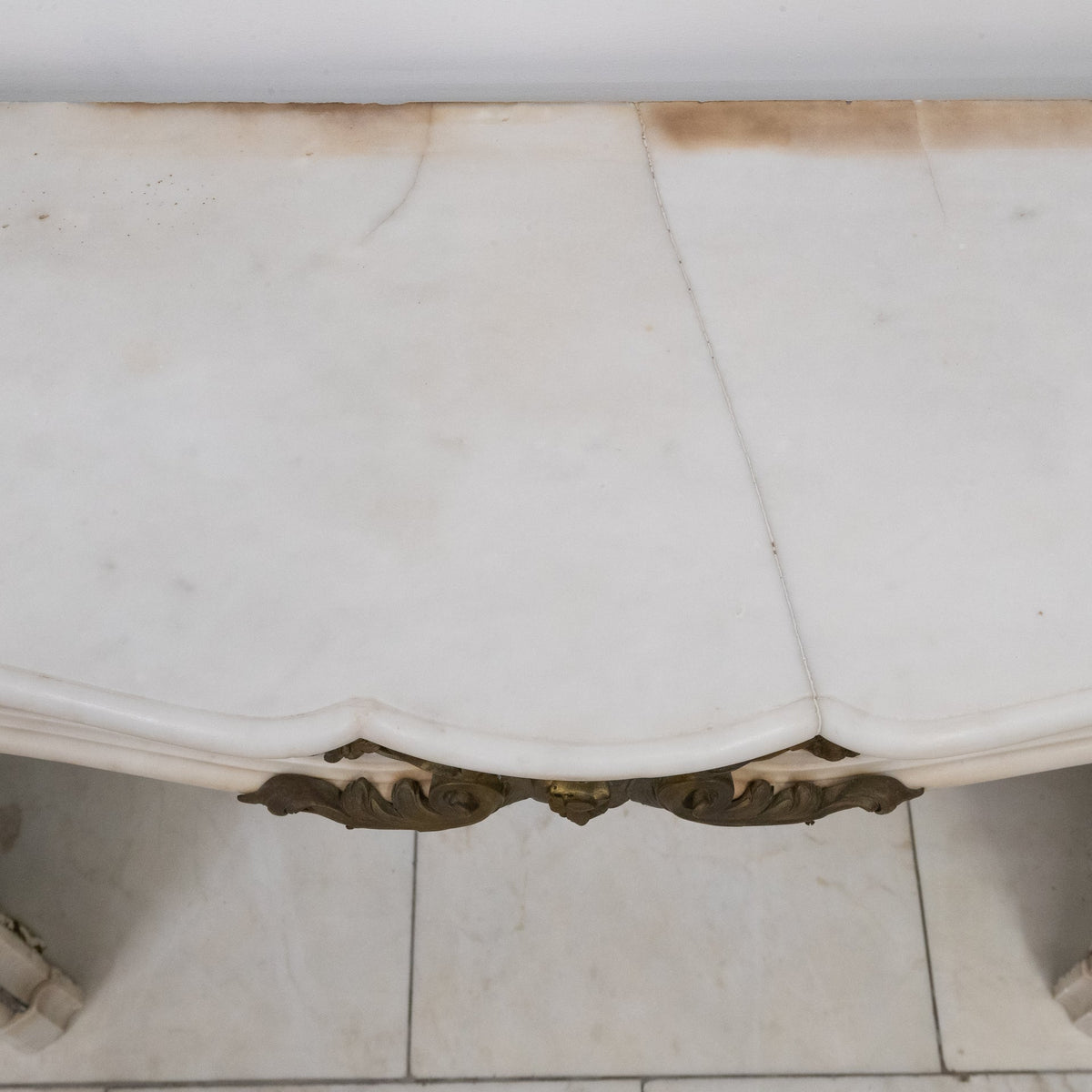 Antique French Louis XV Style Statuary Marble Fireplace with Brass Mounts | The Architectural Forum