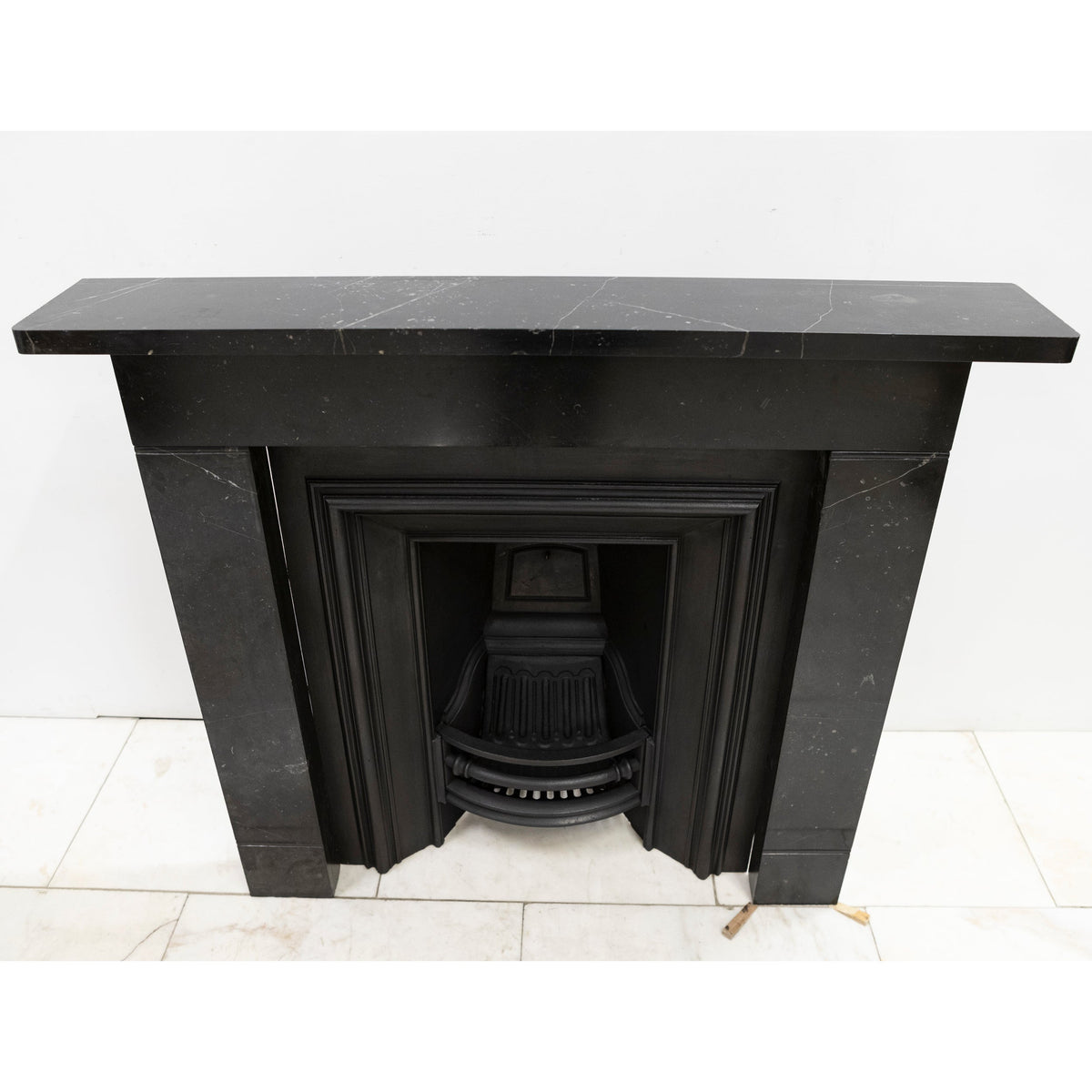 Antique Georgian Belgian Black Marble Fire Surround &amp; Insert