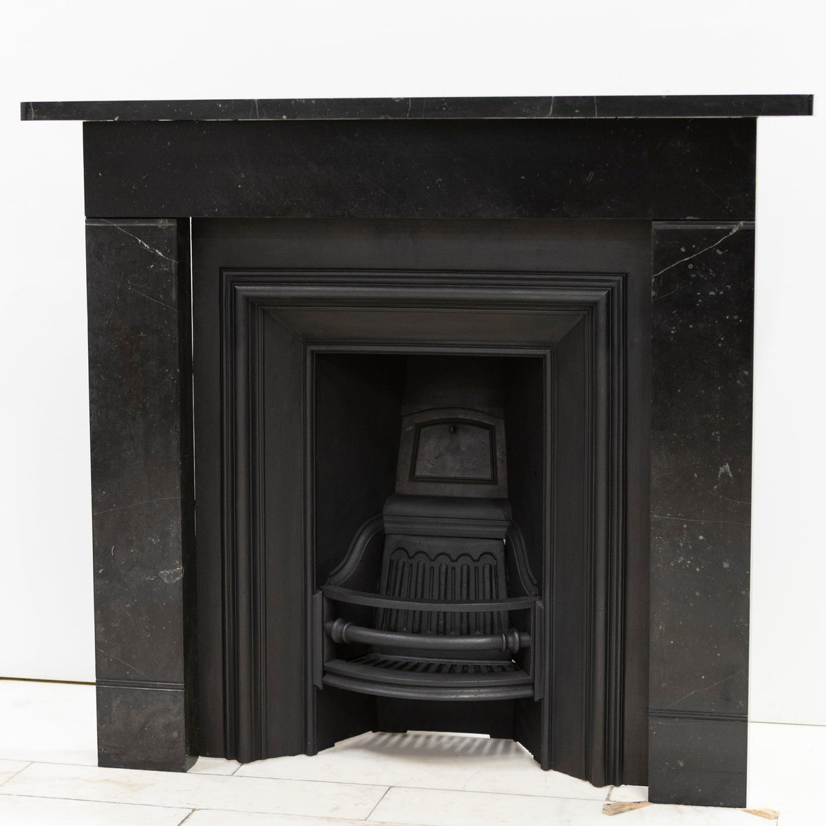 Antique Georgian Belgian Black Marble Fire Surround &amp; Insert
