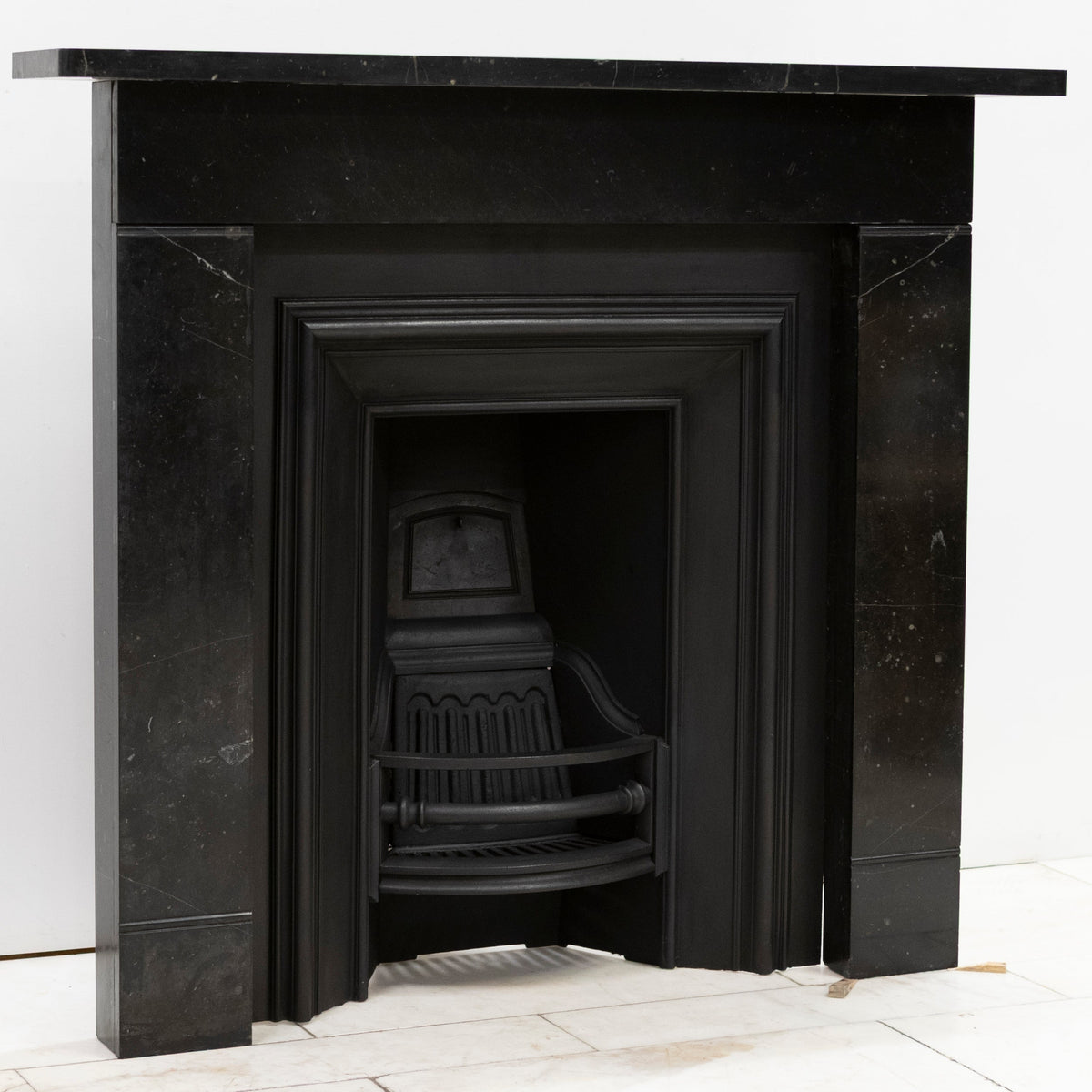 Antique Georgian Belgian Black Marble Fire Surround &amp; Insert