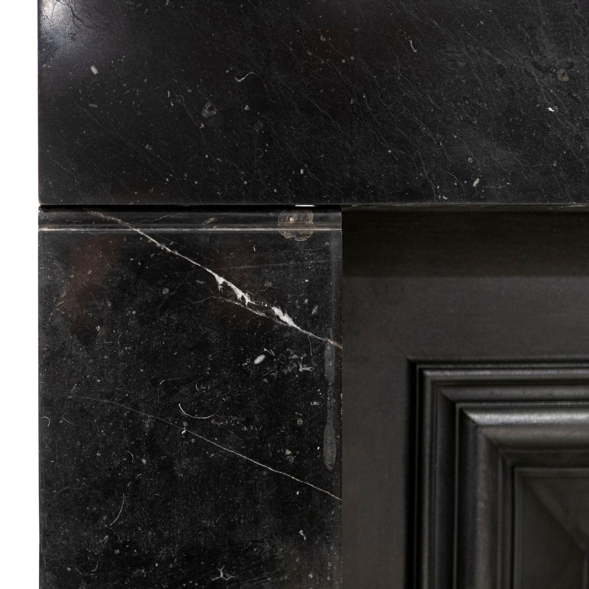 Antique Georgian Belgian Black Marble Fire Surround &amp; Insert