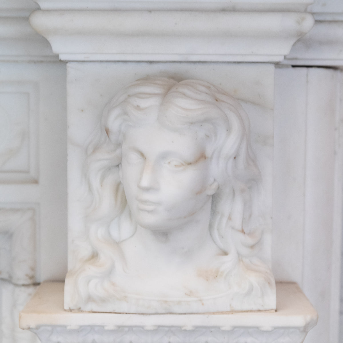 Monumental Antique Statuary Marble Carved Chimneypiece | The Architectural Forum