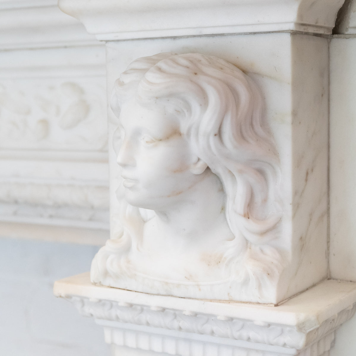 Monumental Antique Statuary Marble Carved Chimneypiece | The Architectural Forum