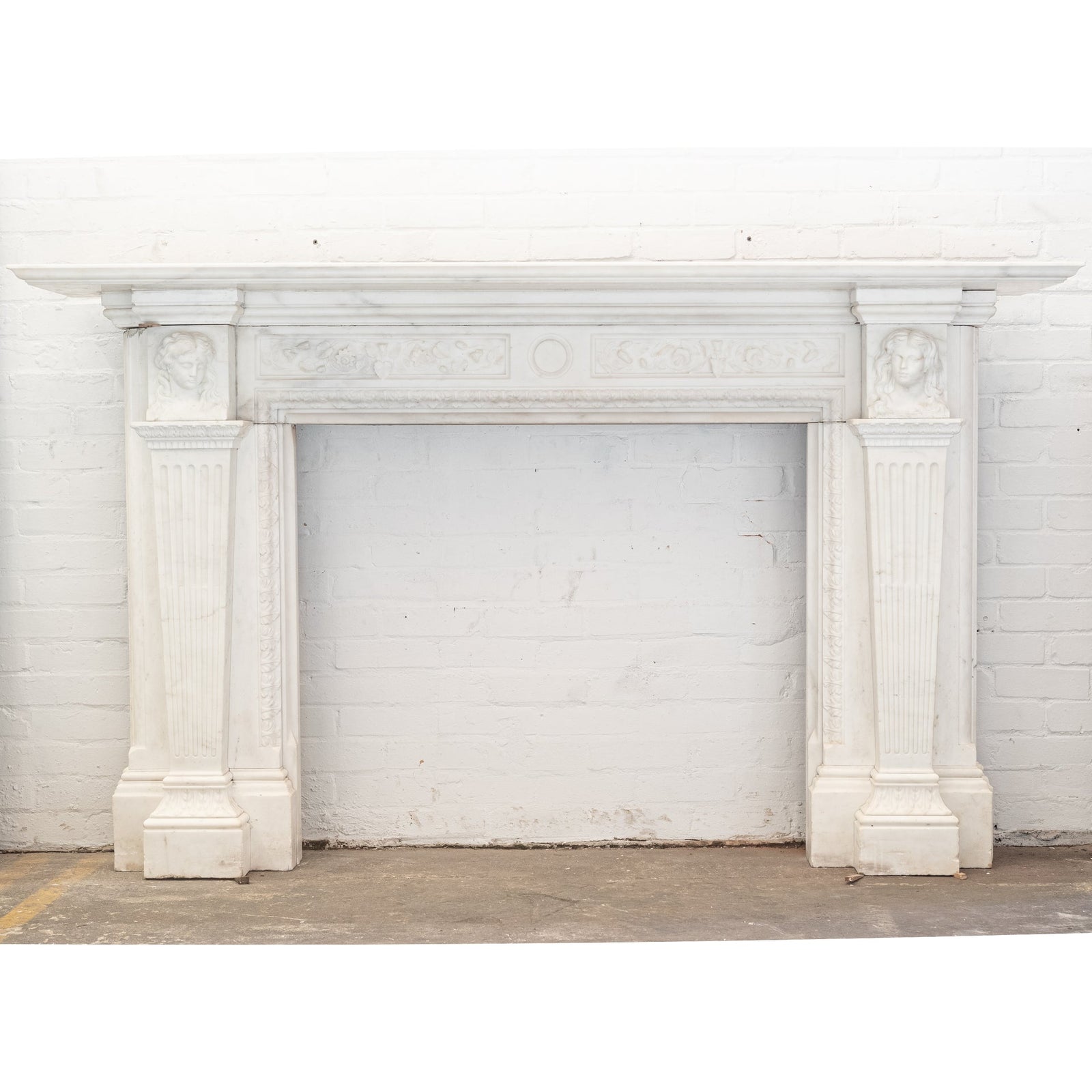 Monumental Antique Statuary Marble Carved Chimneypiece | The Architectural Forum