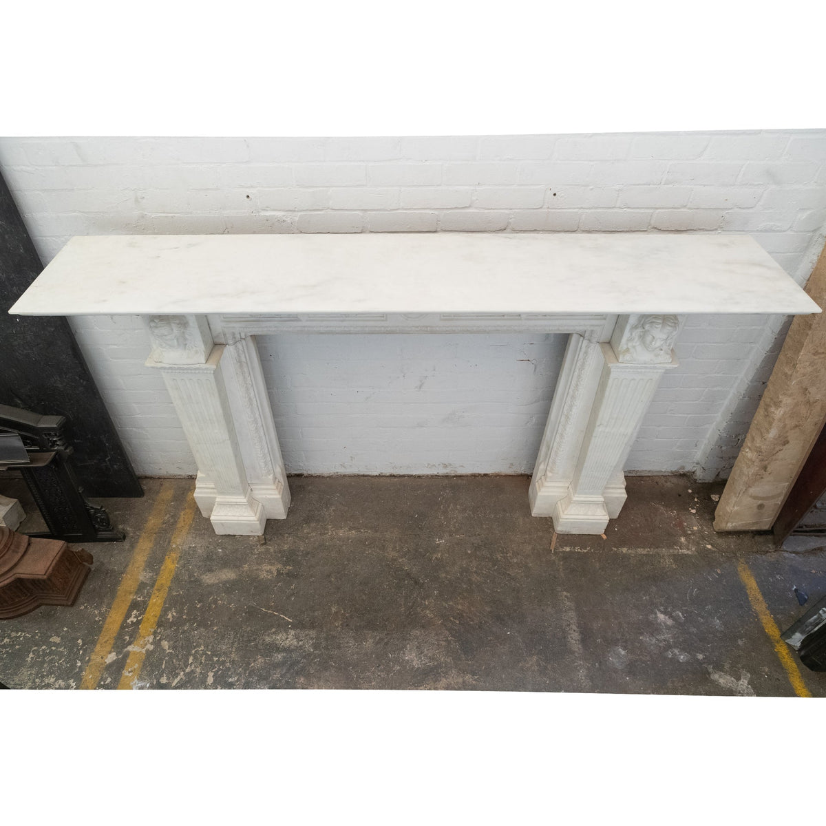 Monumental Antique Statuary Marble Carved Chimneypiece | The Architectural Forum