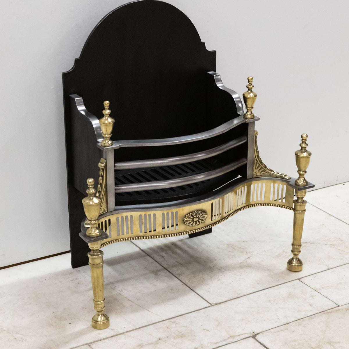 Reclaimed Georgian Style Fire Basket with Brass Finials | The Architectural Forum