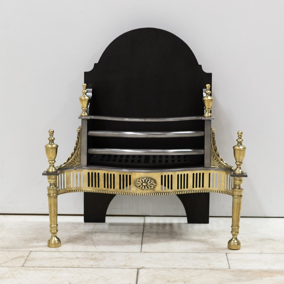 Reclaimed Georgian Style Fire Basket with Brass Finials | The Architectural Forum