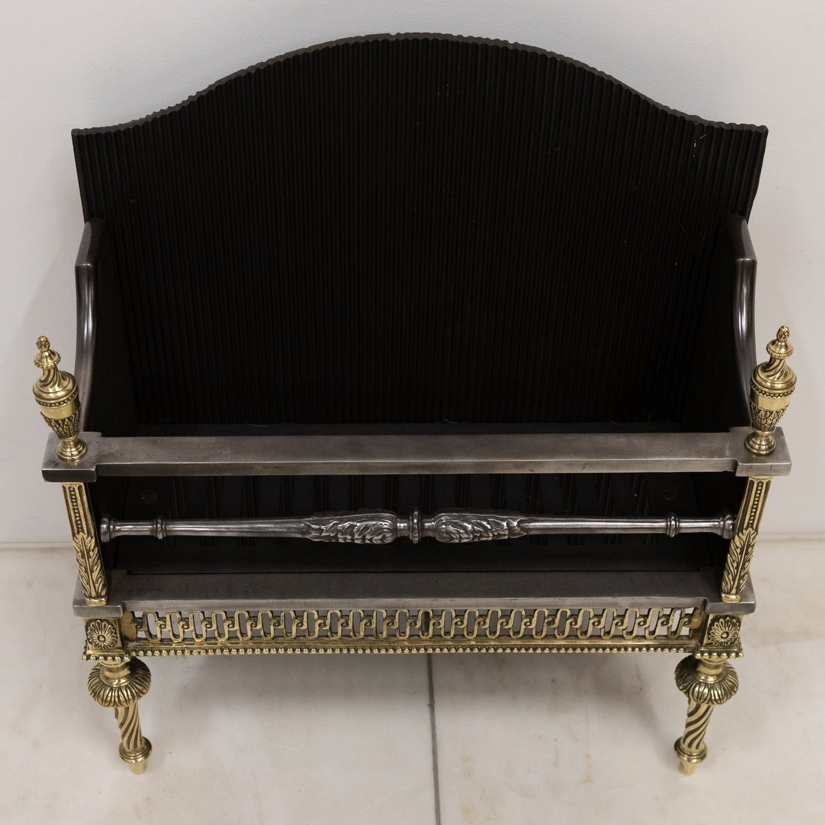 Early 20th Century Regency Style Fire Basket With Brass Finials | Bratt Colbran