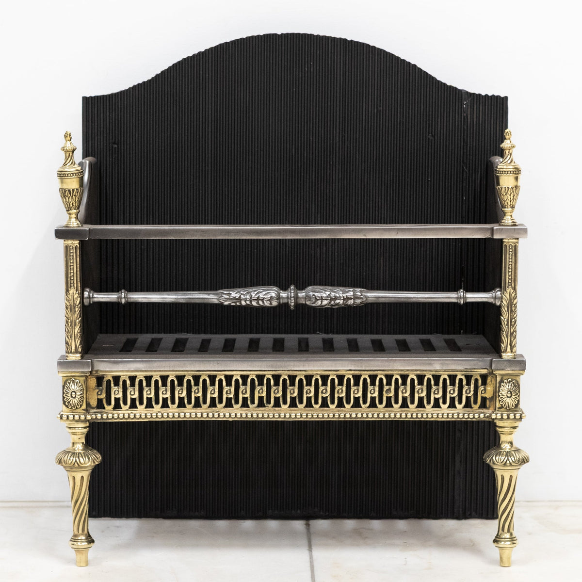 Early 20th Century Regency Style Fire Basket With Brass Finials | Bratt Colbran