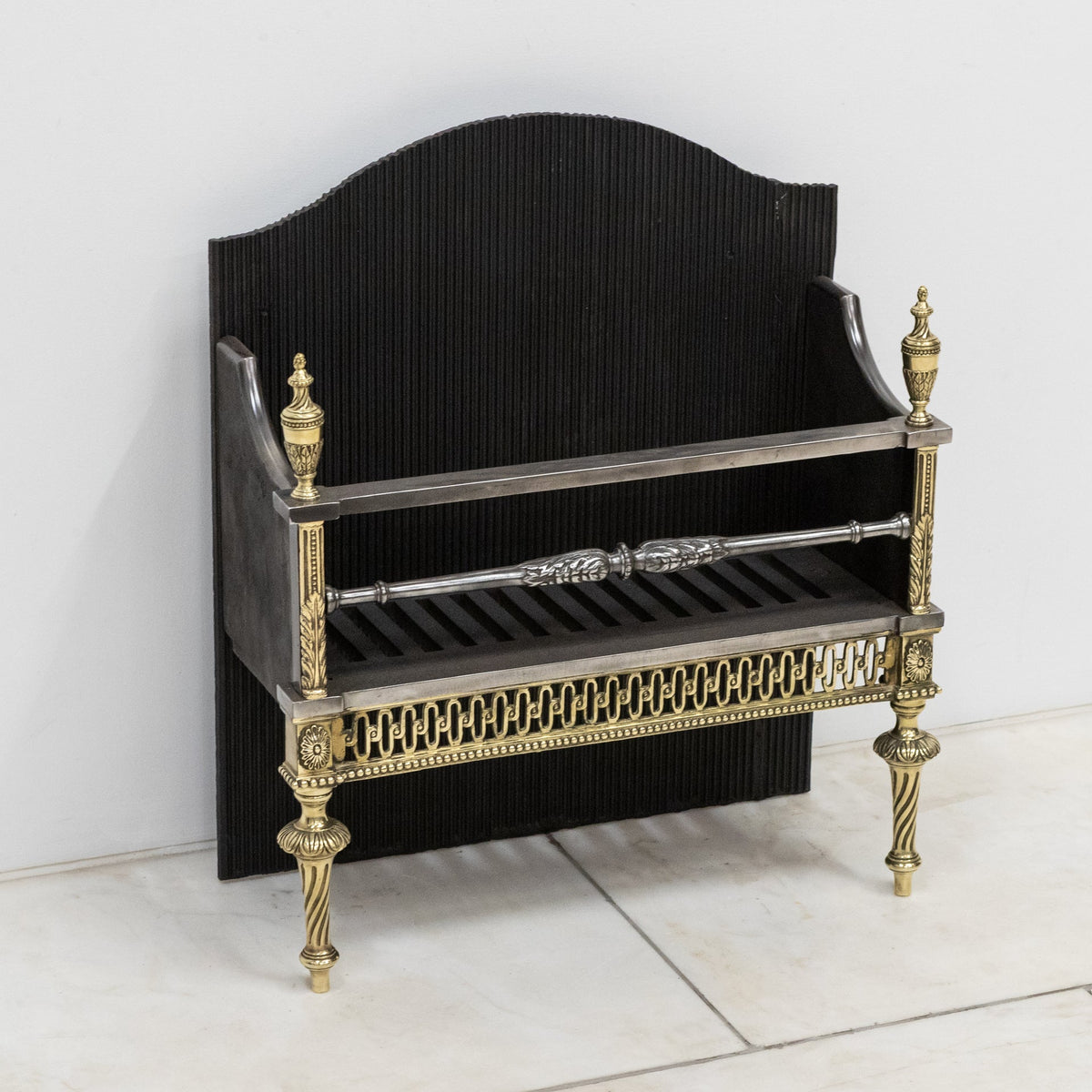 Early 20th Century Regency Style Fire Basket With Brass Finials | Bratt Colbran | The Architectural Forum