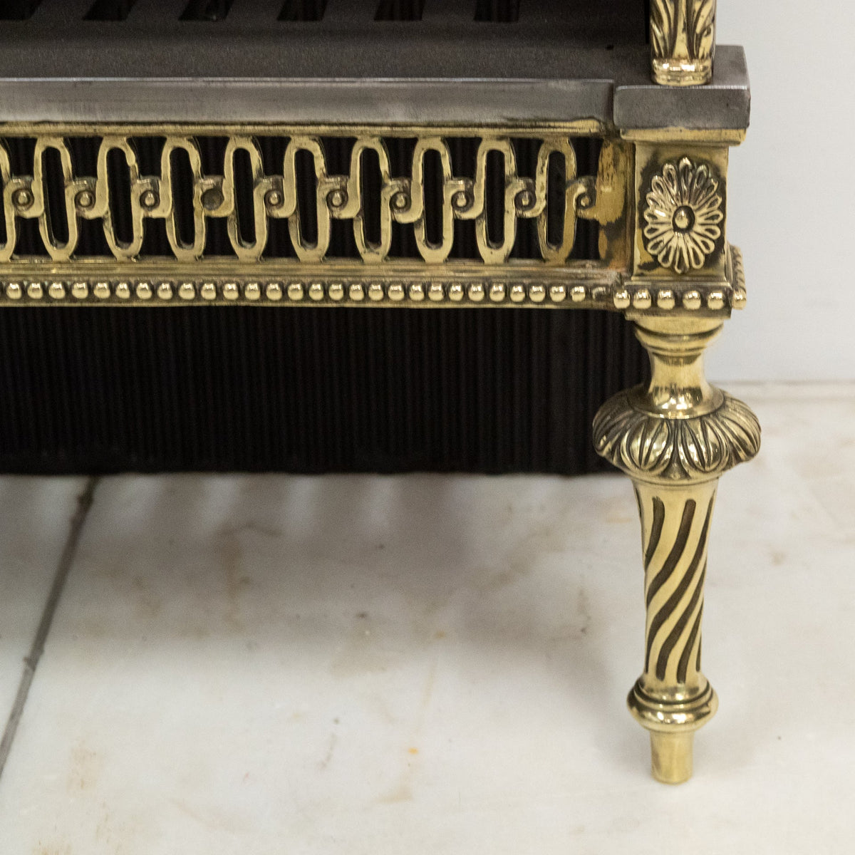 Early 20th Century Regency Style Fire Basket With Brass Finials | Bratt Colbran | The Architectural Forum