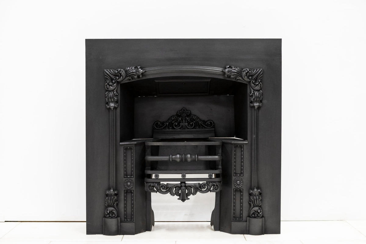 Antique Ornate Georgian Cast Iron Fireplace Insert | Register Grate | The Architectural Forum