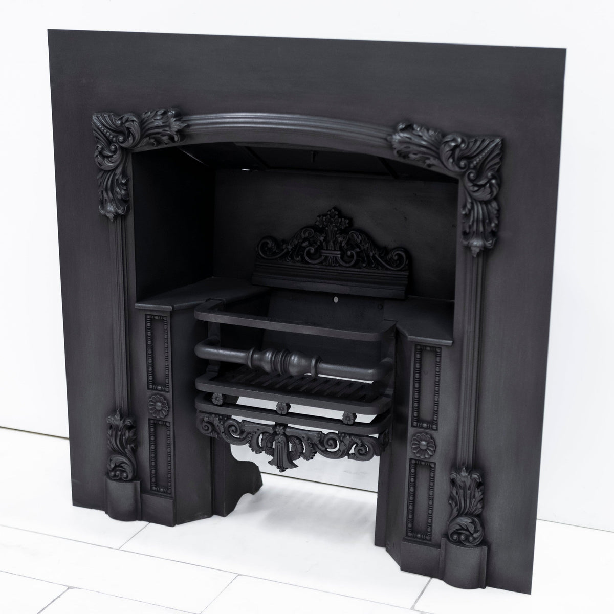 Antique Ornate Georgian Cast Iron Fireplace Insert | Register Grate | The Architectural Forum