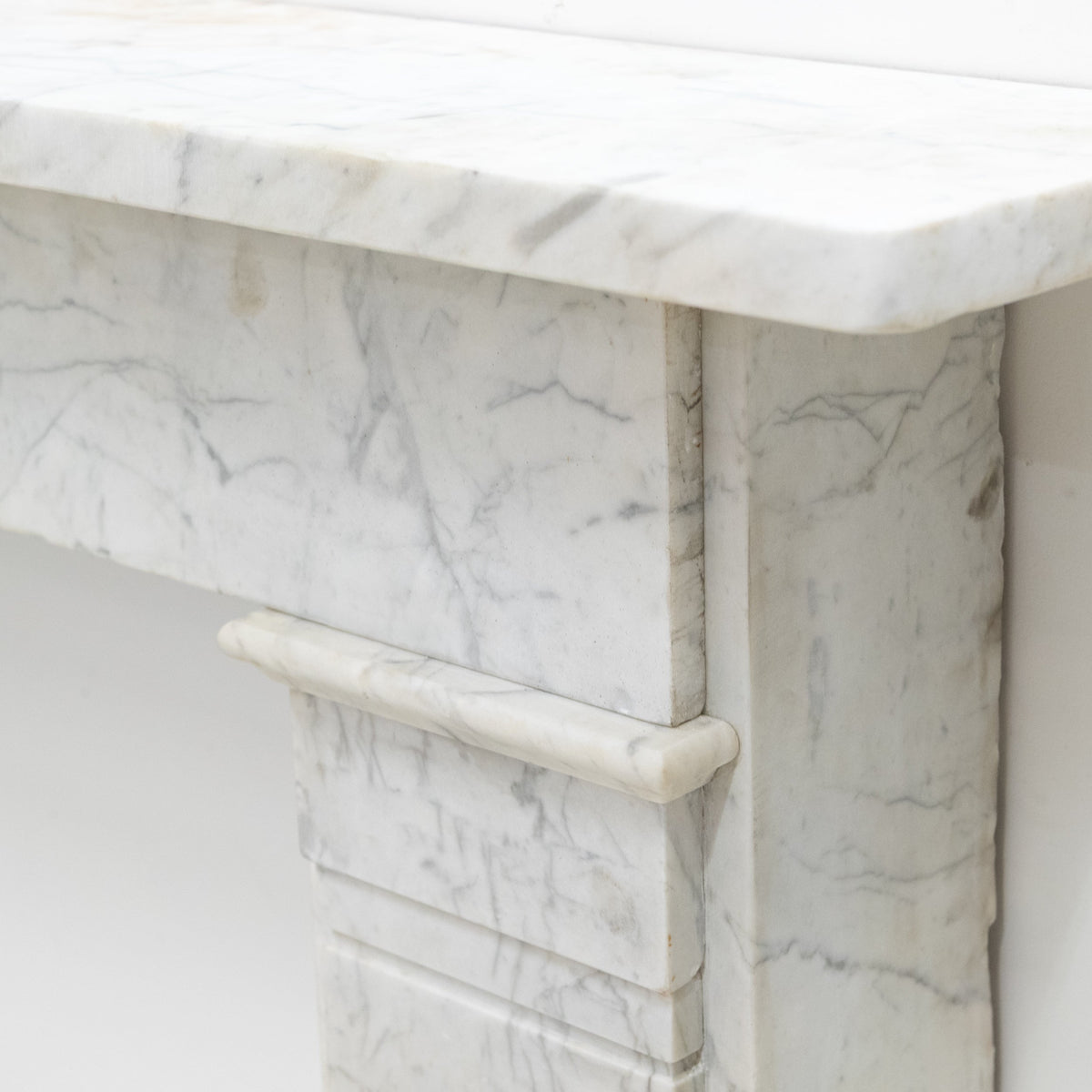 Antique Late Carrara Marble Fireplace Surround
