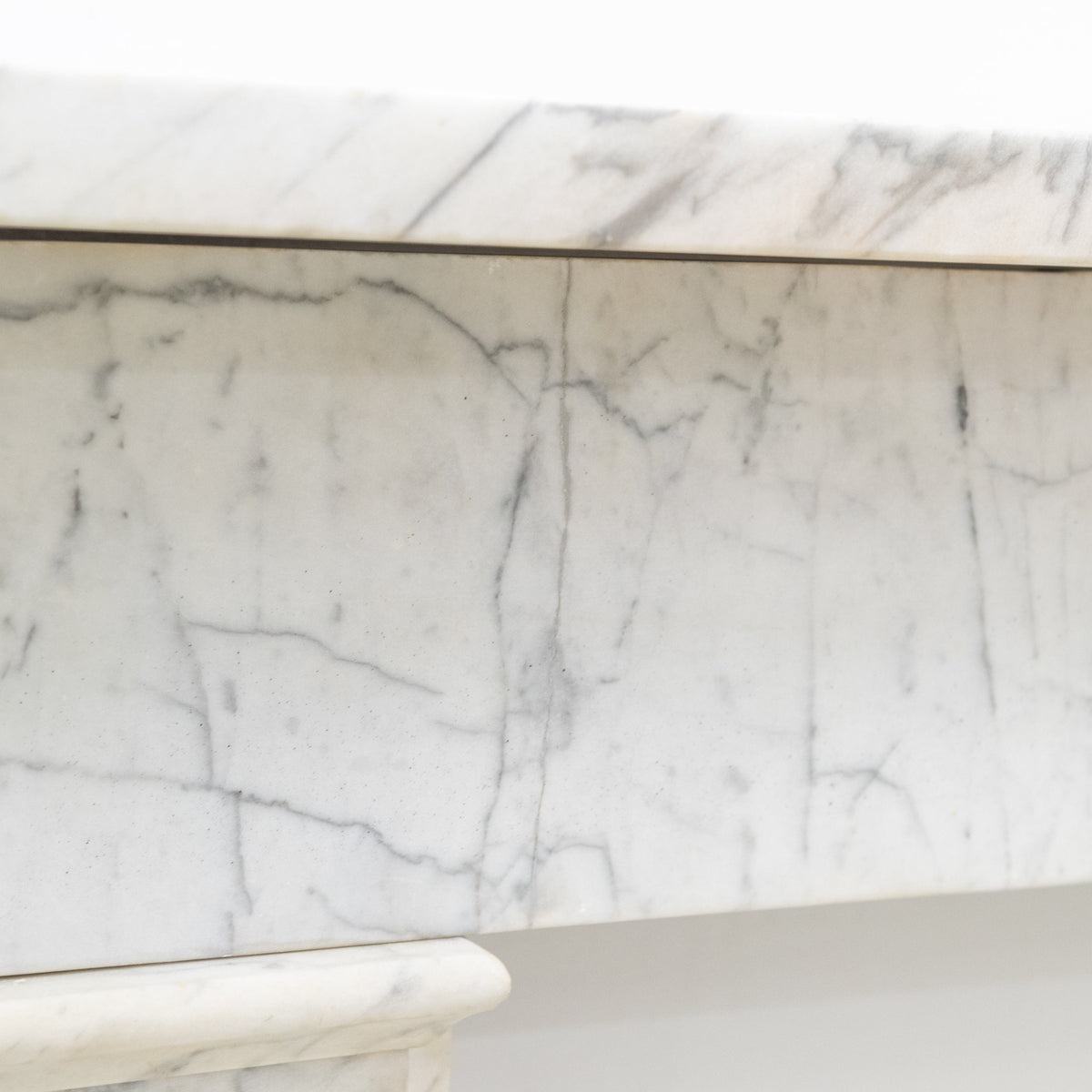 Antique Late Carrara Marble Fireplace Surround