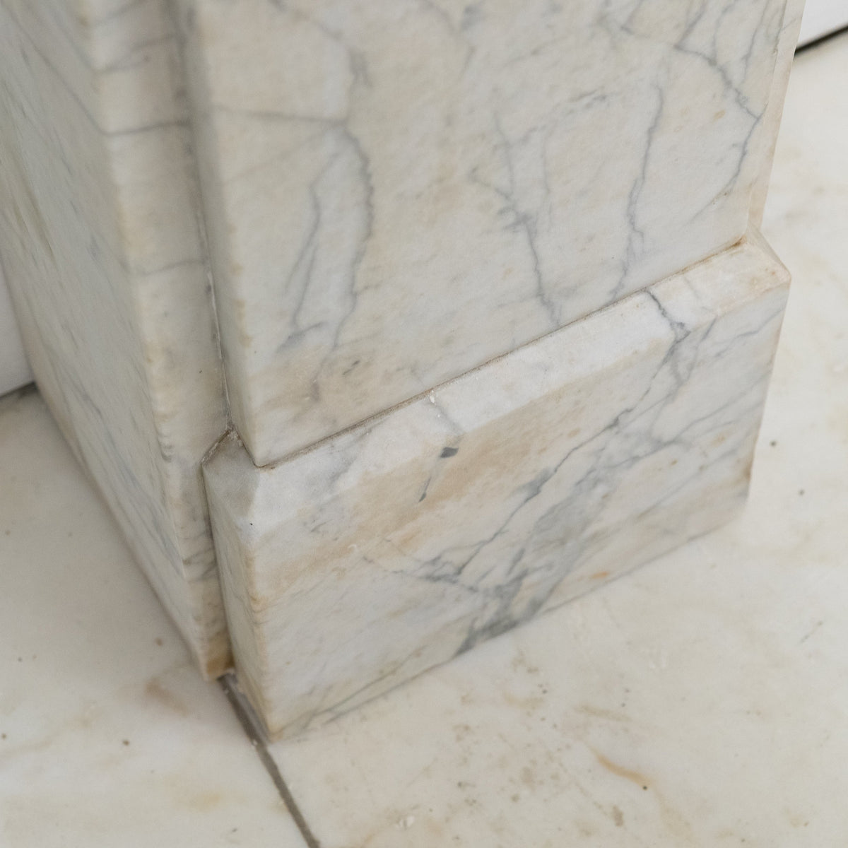 Antique Late Carrara Marble Fireplace Surround