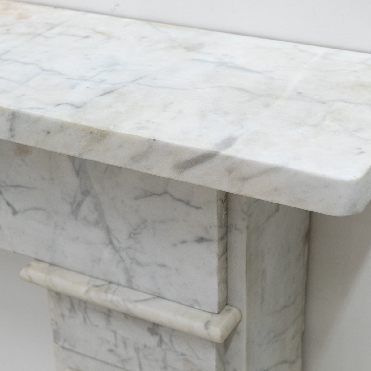 Antique Late Carrara Marble Fireplace Surround