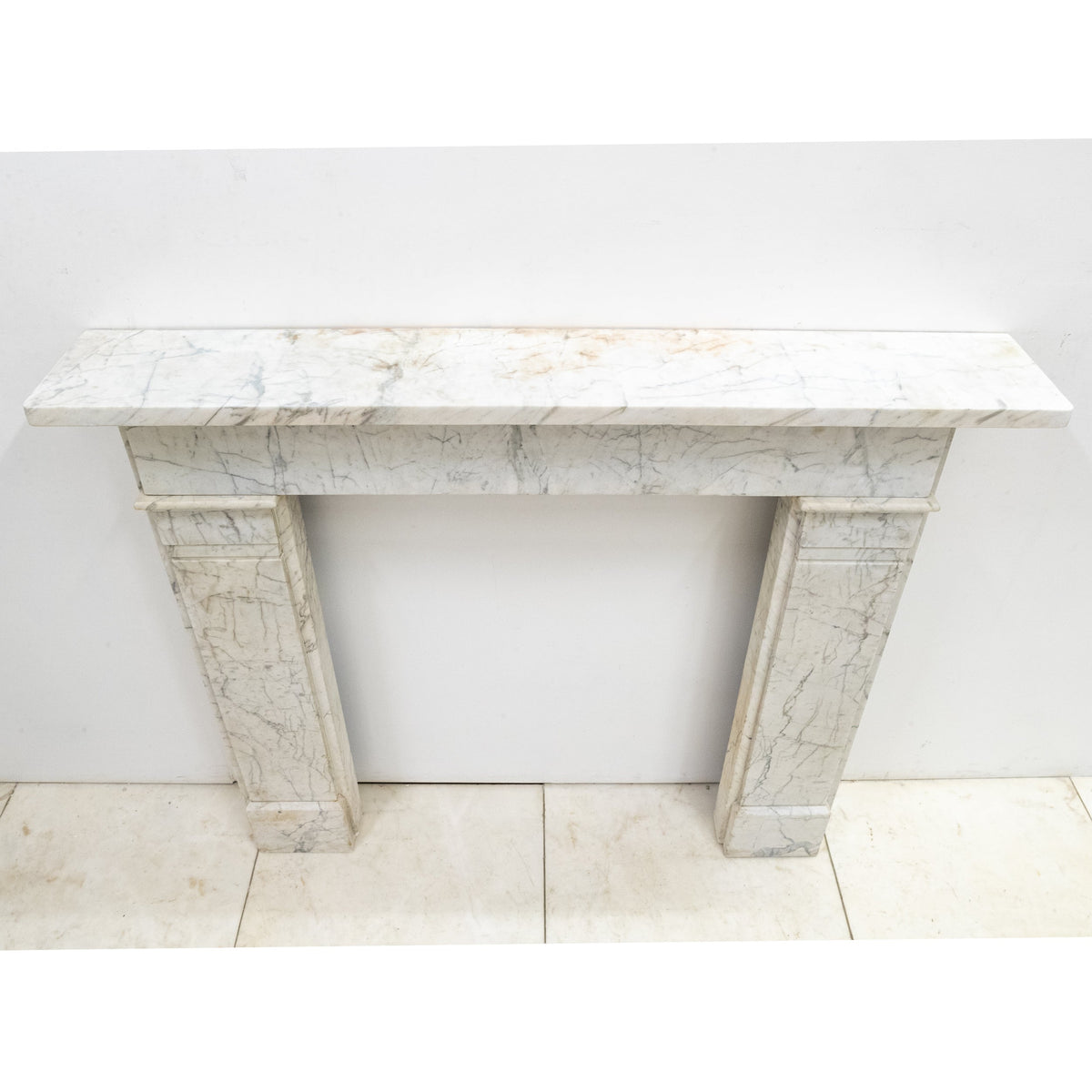 Antique Late Carrara Marble Fireplace Surround