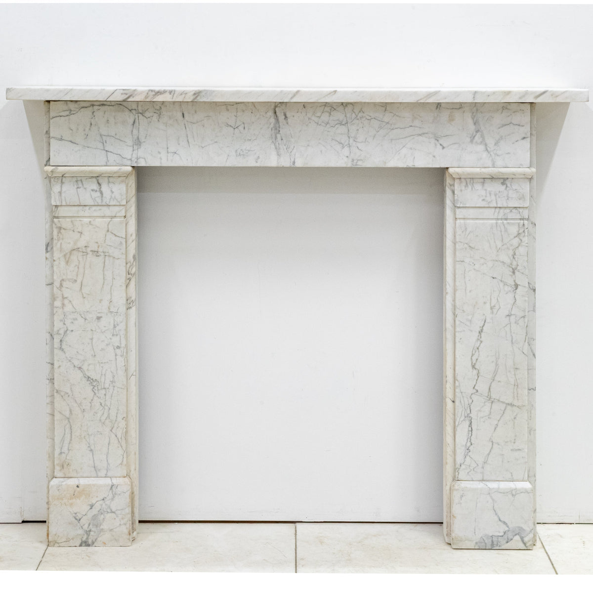 Antique Late Carrara Marble Fireplace Surround