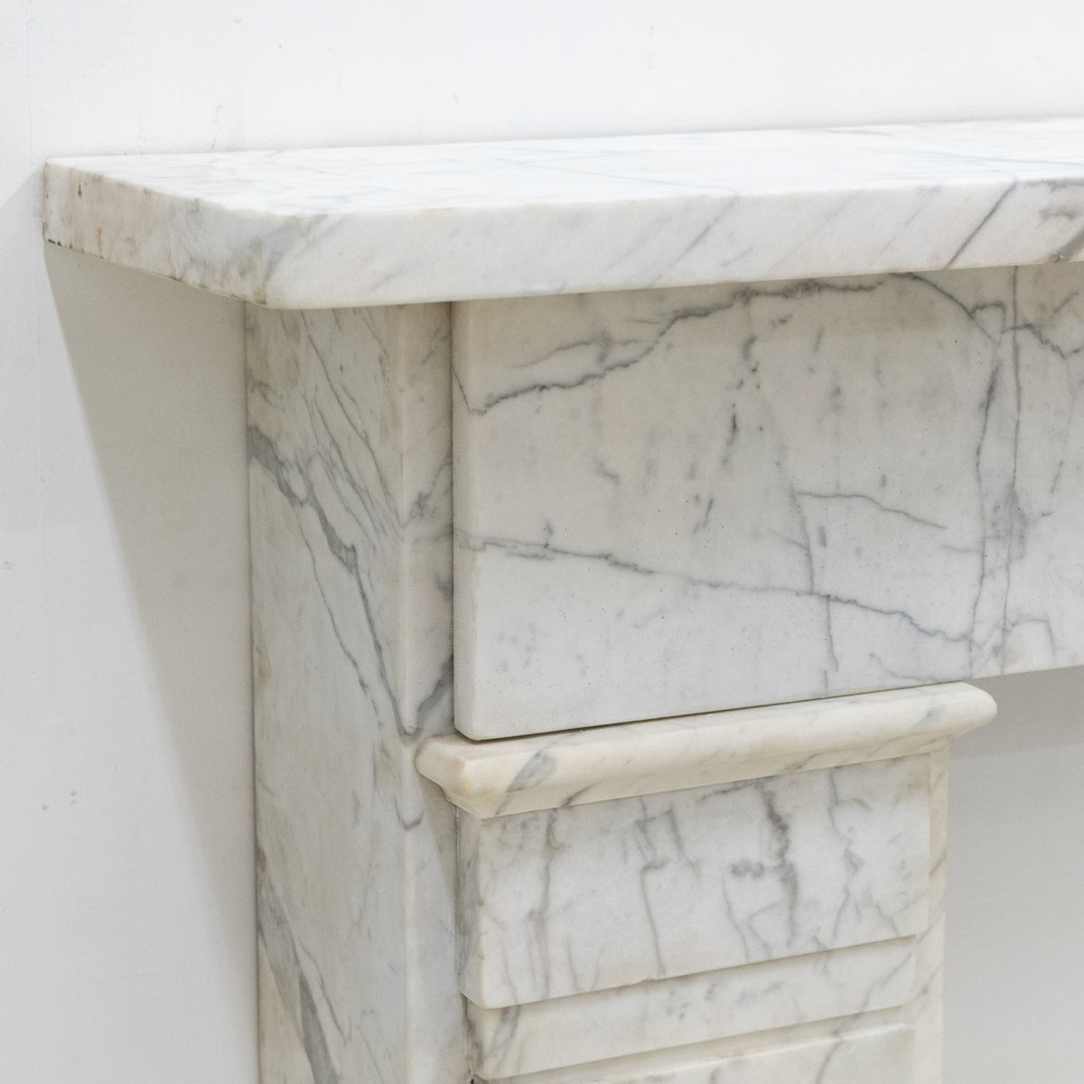 Antique Late Carrara Marble Fireplace Surround