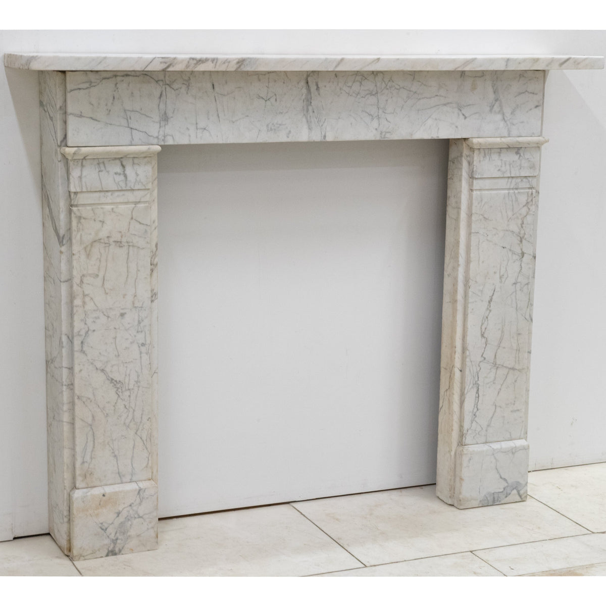 Antique Late Carrara Marble Fireplace Surround