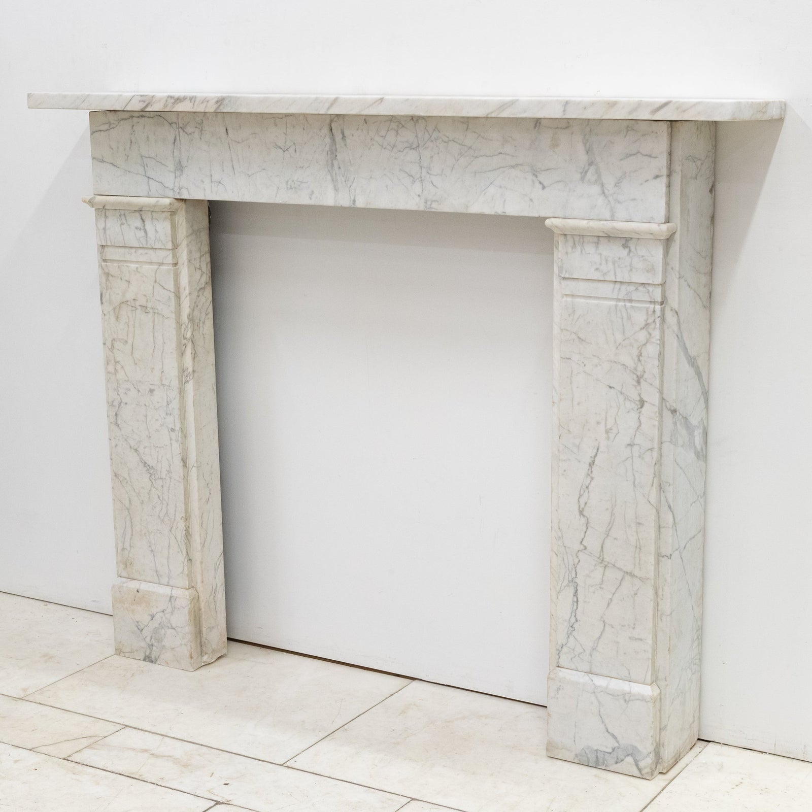 Antique Late Carrara Marble Fireplace Surround
