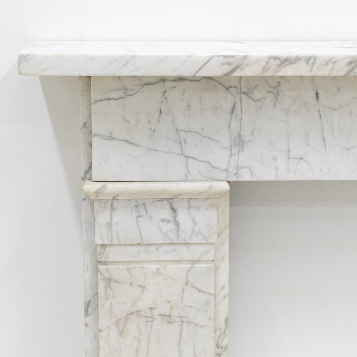 Antique Late Carrara Marble Fireplace Surround